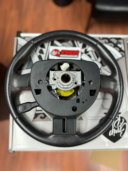 2013-2016 Subaru BRZ OEM Black Leather Steering Wheel w/ Red Stitching and Airbag