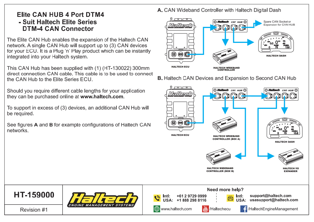 Haltech Elite CAN HUB 4 Port DTM-4 HT-159000