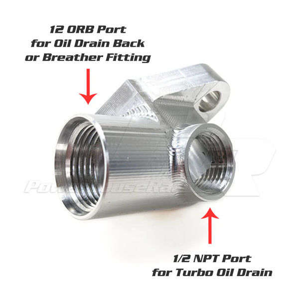 PHR - Powerhouse Racing Oil Drain Flange / Breather Combo for 2JZGTE